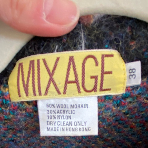 Colourblock colourful wool mohair blend chunky knit thick cardigan - Picture 15 of 15